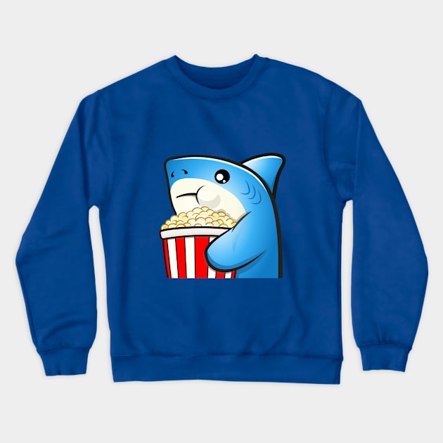 Shark Popcorn Crewneck Sweatshirt by Cripta Art